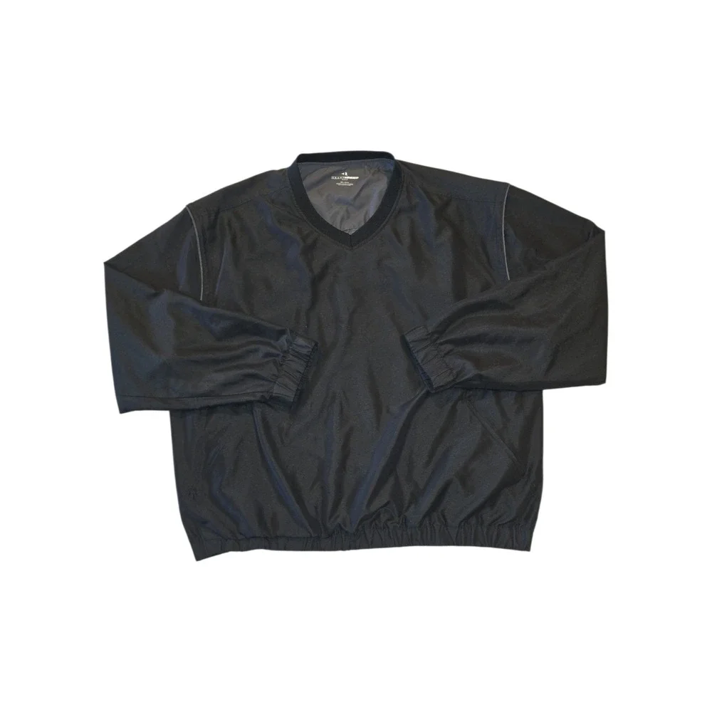 Grand Slam Golf Pullover Windbreaker Mens XL Black V Neck Athletic Lightweight